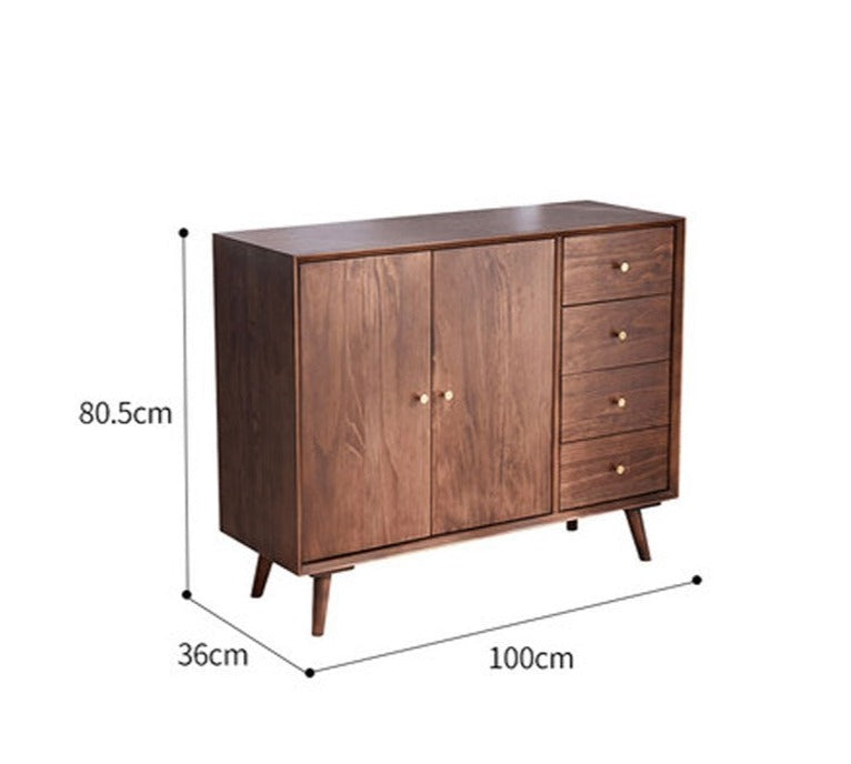 ALAYNA SWEDEN Modern Solid Wood Chest Drawer Buffet Cabinet - Stylish Storage for Living Room, Bedroom & Dining Room