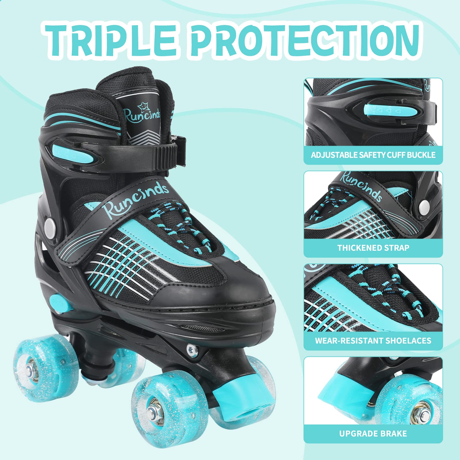 Adjustable Kids Roller Skates for Boys & Girls | Light-Up Wheels Beginner Rollerblades for Toddlers | Perfect for Birthday Gifts, Outdoor Play & Learning to Skate