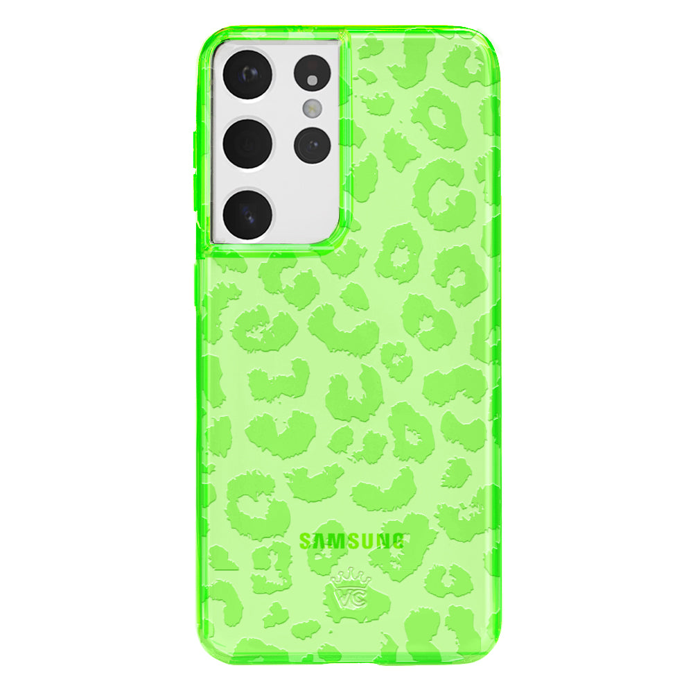 Samsung Phone Case - Key Lime Leopard Print Design | Protective Cover for Galaxy S Series | Trendy & Durable for Everyday Use