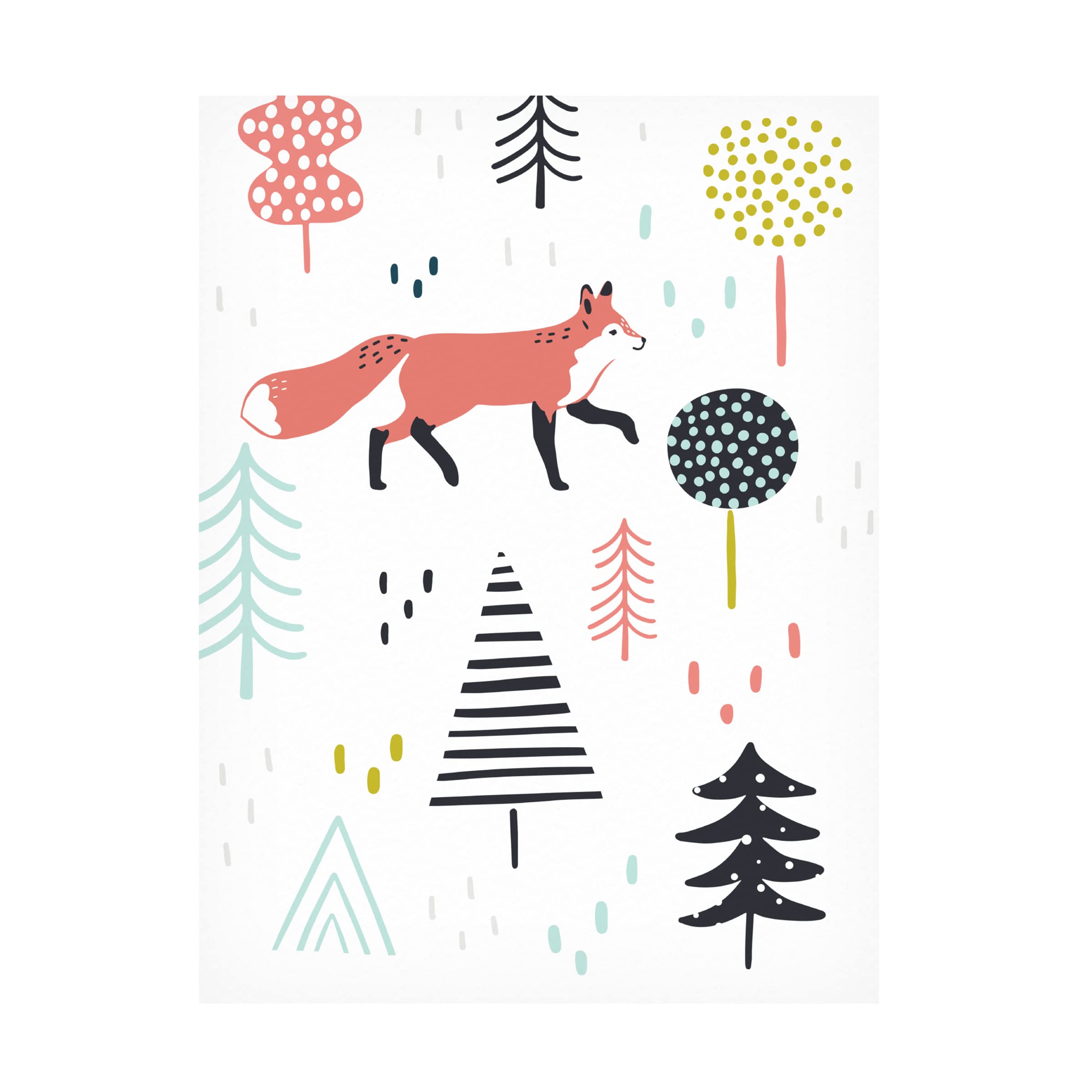 Victoria Borges 'Fox Forest I' Canvas Wall Art - Handmade Wildlife Painting for Living Room, Bedroom & Office Decor | Nature Inspired Home Artwork