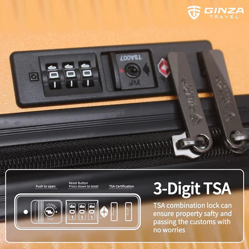 Ginza Travel Hardside Spinner Luggage 2-Piece Set (20/28 Inch) - Lightweight Durable Suitcase for International Flights & Business Trips