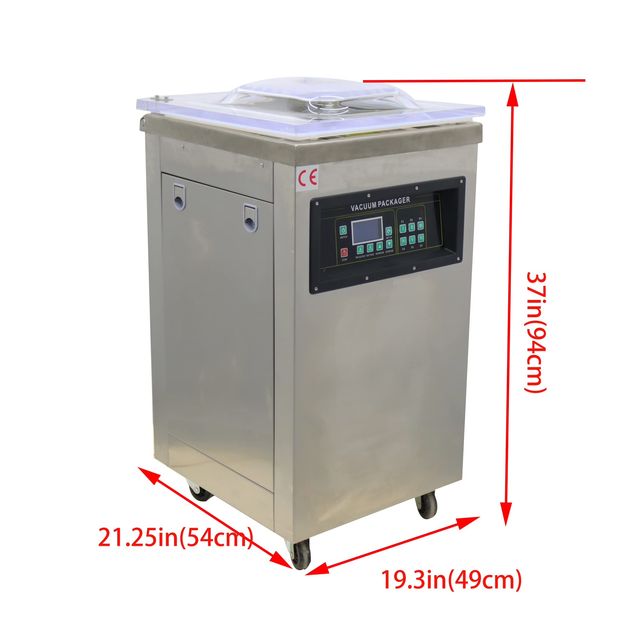 INTSUPERMAI DZ400 Single Chamber Vacuum Sealer Machine - Stainless Steel Commercial Food Packaging Sealer with Digital Display (110V) for Meat, Cheese & Meal Prep Storage