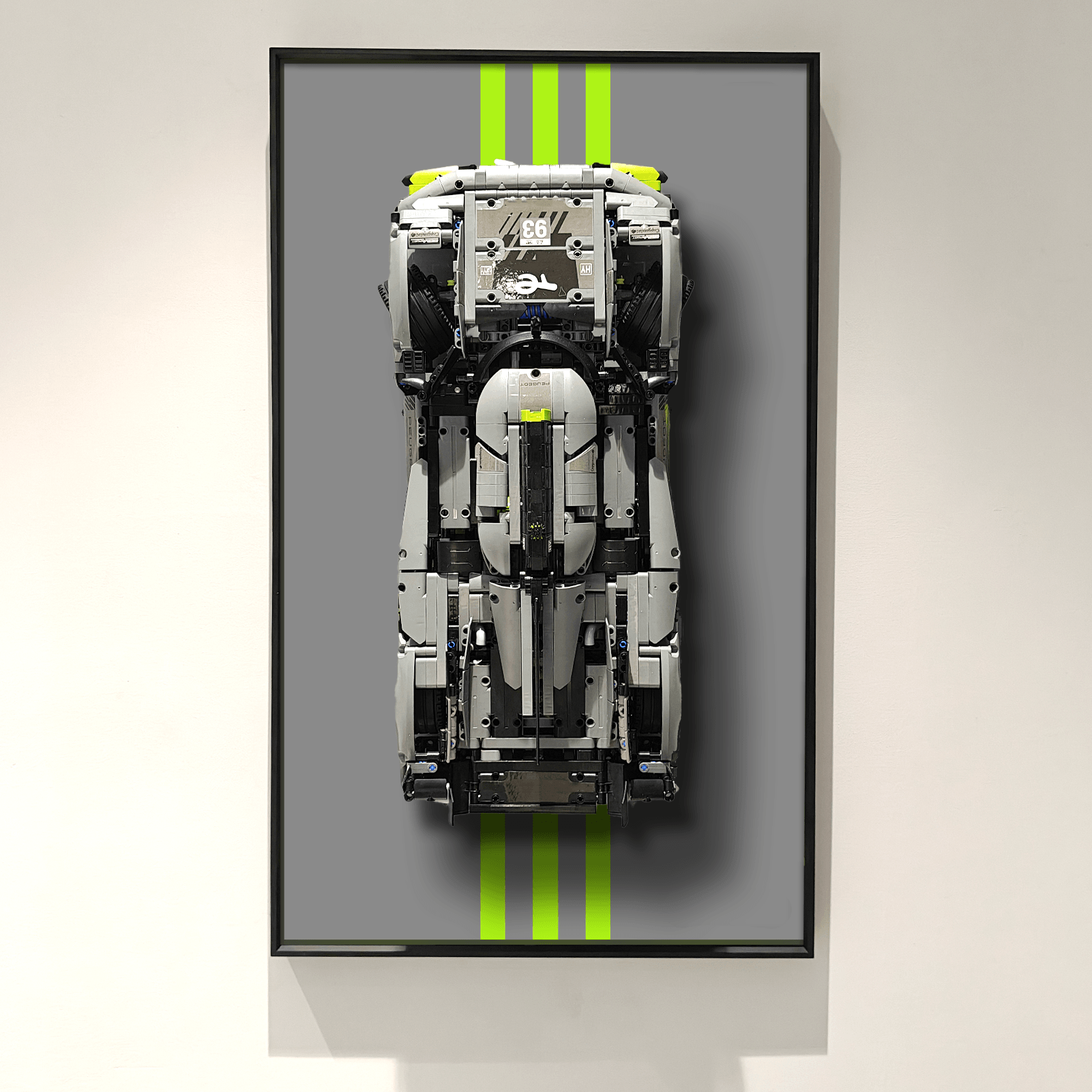 LEGO Technic PEUGEOT 9X8 24H Le Mans Hybrid Hypercar 42156 Wall Display Frame - Premium Showcase for LEGO Car Models, Perfect for Home Office Decor & Collector's Display