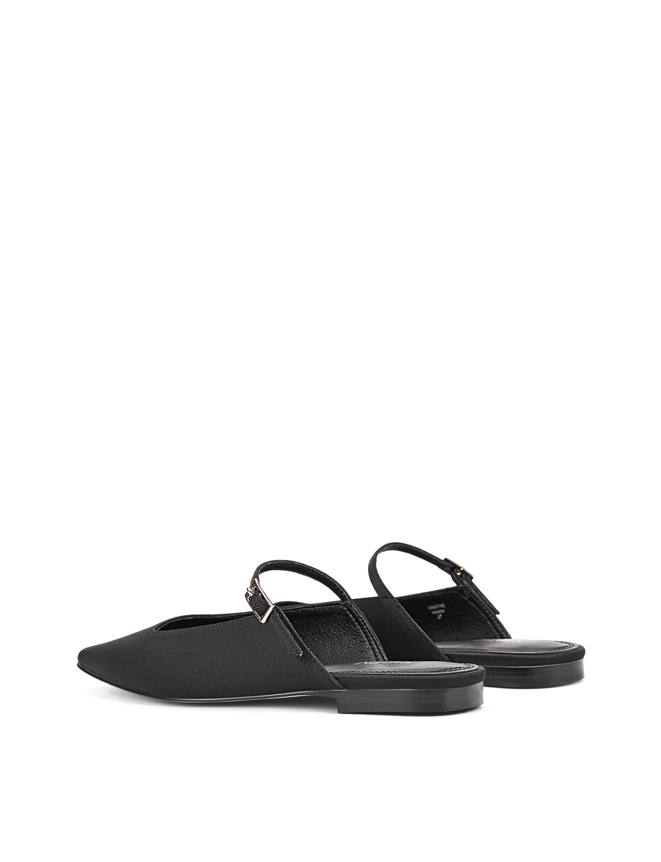 Xanthe Mary Jane Mules - Black Satin Women's Slip-On Shoes | Comfortable & Stylish for Work, Weddings & Casual Outfits