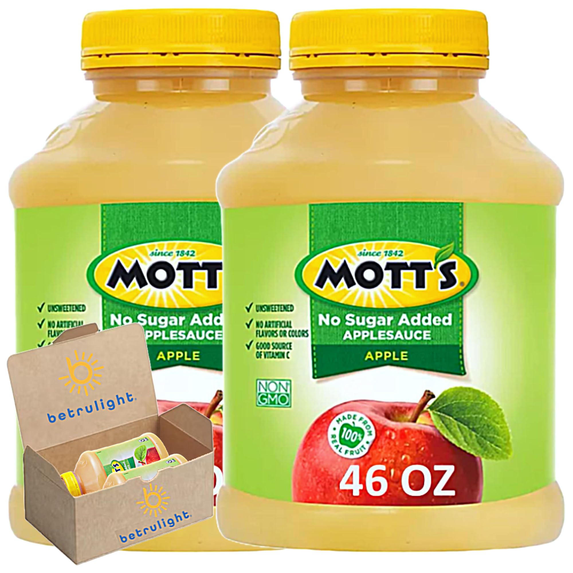 Motts Unsweetened Applesauce Fruit Snacks - Gluten Free, Vegan & Keto Friendly Healthy Snacks for Kids & Adults - 46oz Pack of 2 - Perfect for Lunch Boxes, On-the-Go Snacking & Office Treats