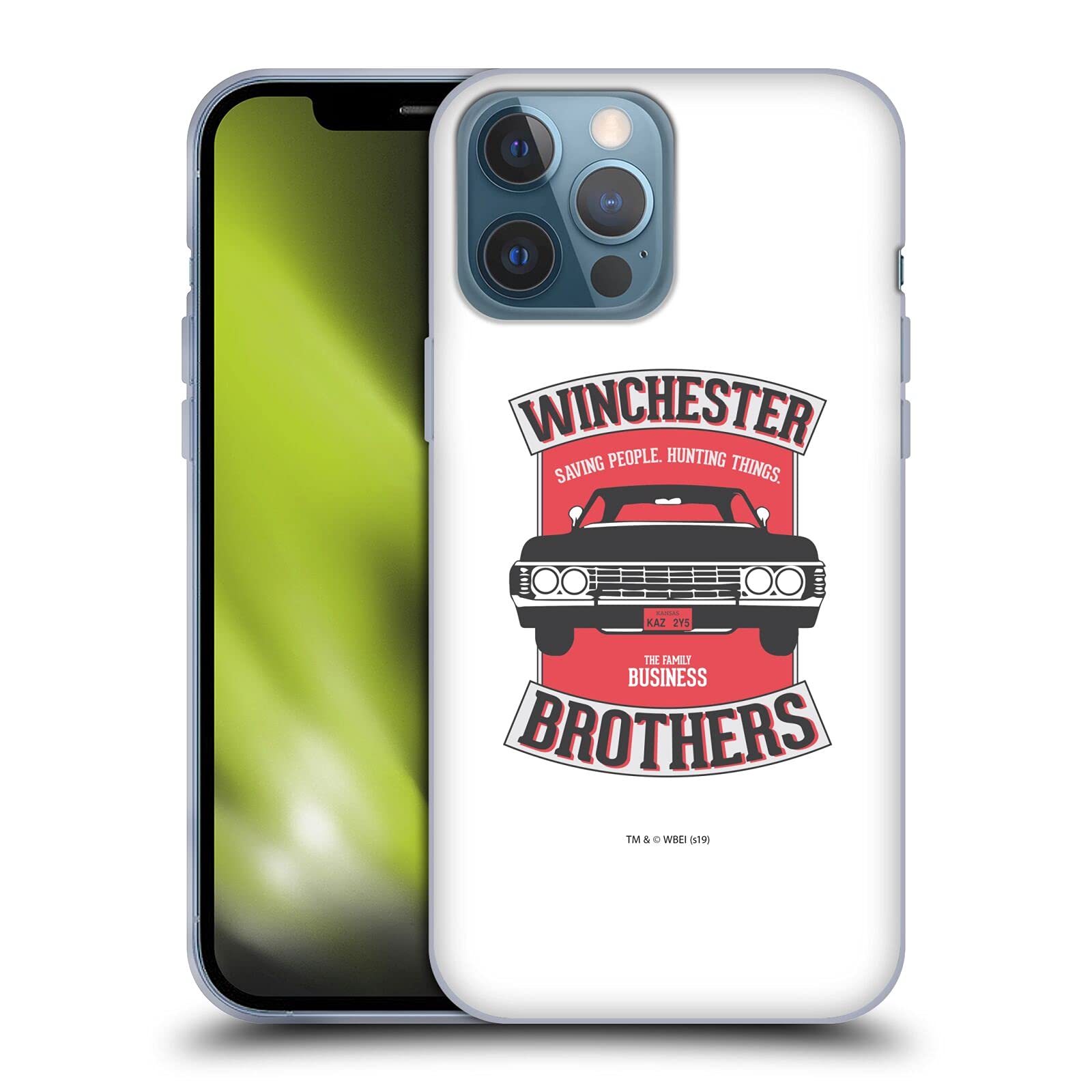 Officially Licensed Supernatural Winchester Brothers iPhone 13 Pro Max Case - Soft Gel Protective Cover with 2 Vector Designs | Perfect for Fans, Daily Use & Showcasing Your Favorite TV Show