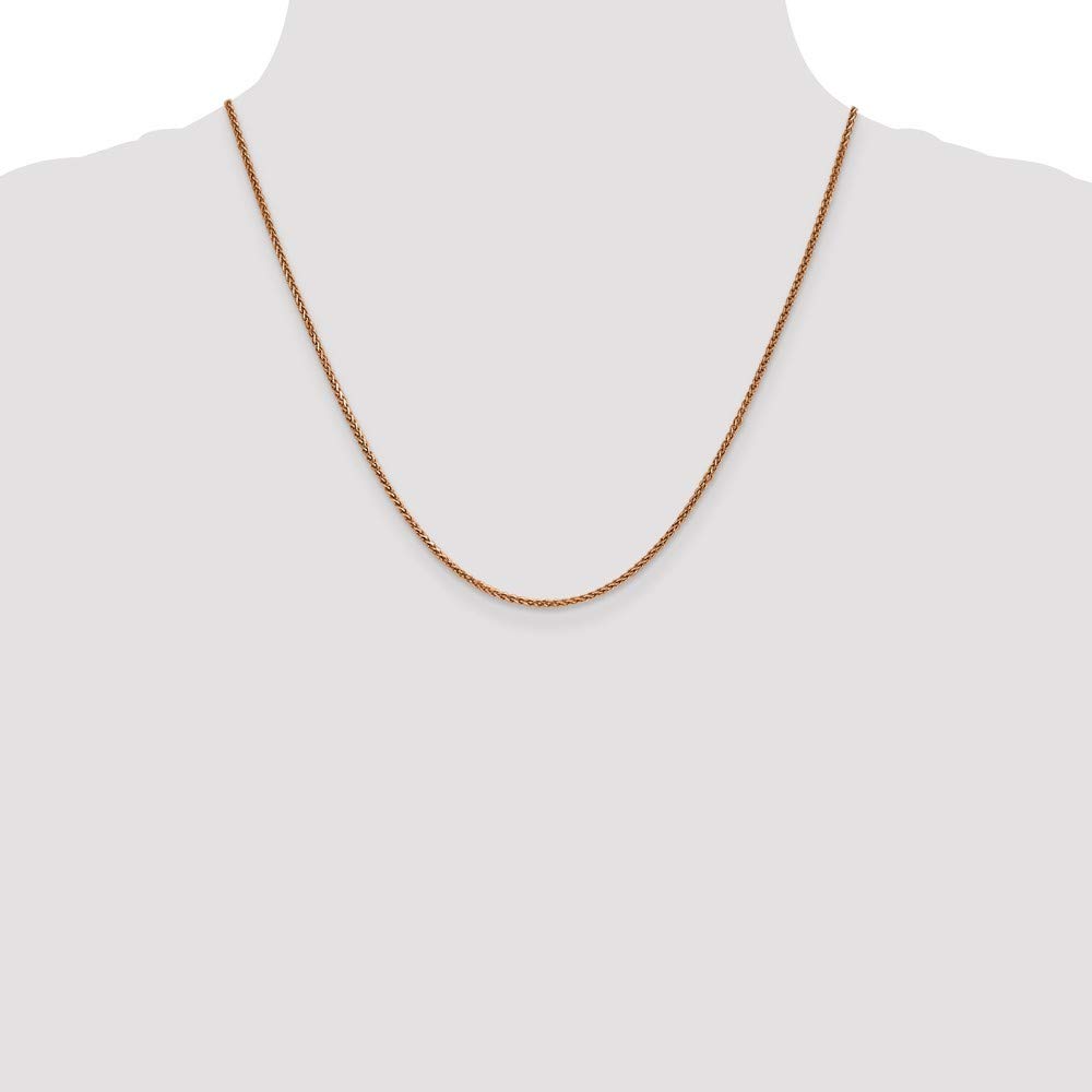 14K Rose Gold 1.4mm Spiga Chain Necklace for Women - 20 Inch Italian Cable Link Jewelry - Perfect for Valentine's Day Gifts, Anniversary & Everyday Elegance