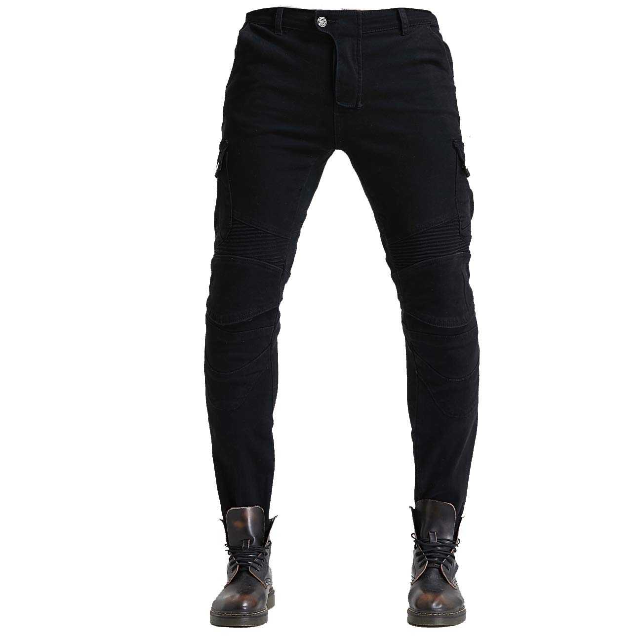 Takuey Motorcycle Riding Jeans for Men - CE Level 2 Certified Knee & Hip Armor (4X Upgraded Protection) - Black - Size 30 - Durable Biker Pants for Commuting & Adventure Riding