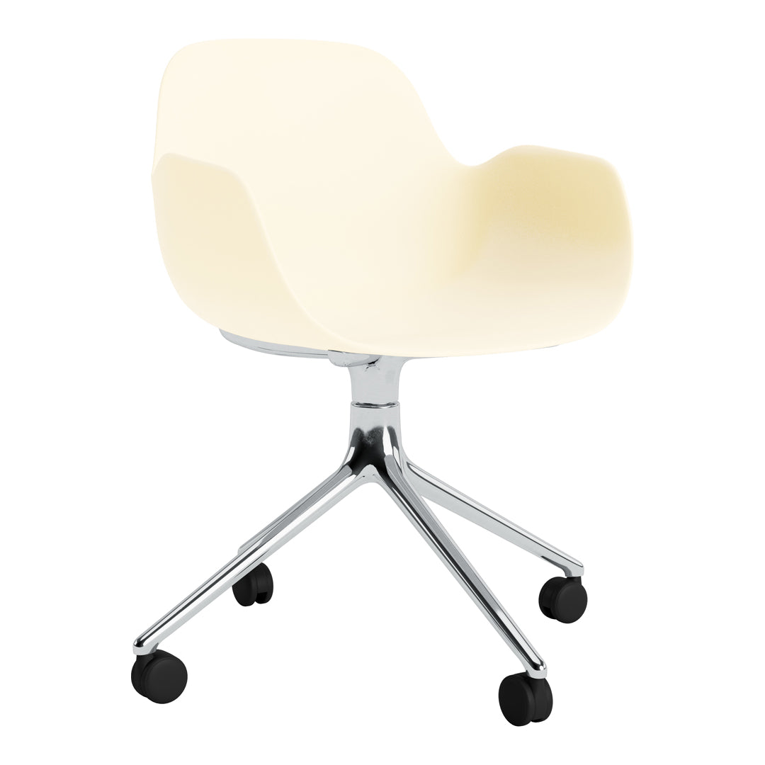 Modern Form Armchair with 4-Wheel Swivel Base - Ergonomic Office Chair for Home & Workspace - Perfect for Desks, Living Rooms, and Study Areas