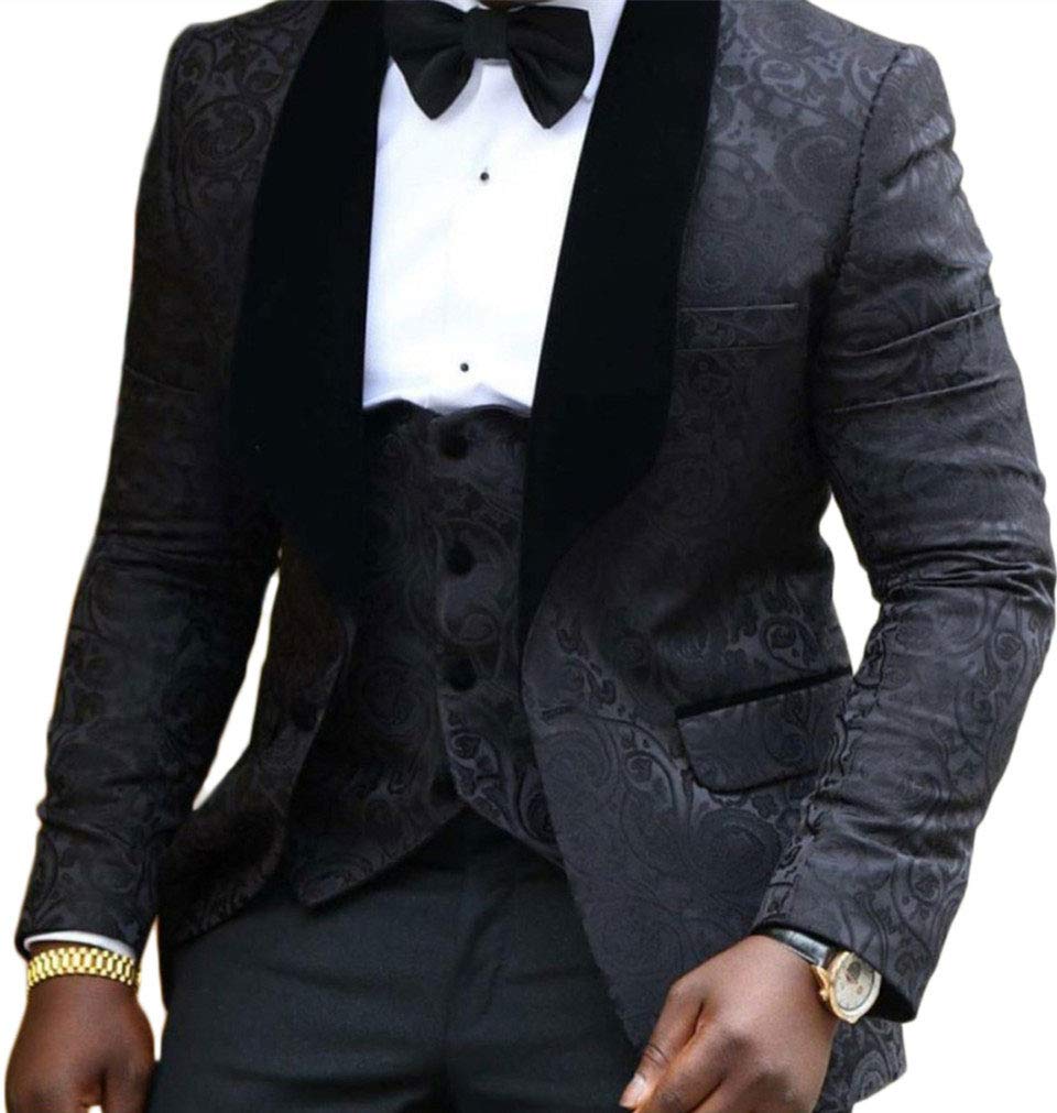 Men's Shawl Lapel 3-Piece Suit Set - Single Button Formal Tuxedo for Weddings, Parties & Business Events | Premium Groom Attire & Professional Office Wear