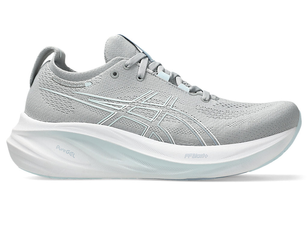 ASICS Gel-Nimbus 26 Women's Running Shoes (D Width) - Piedmont Grey/Blue | Cushioned Road Running Shoes for Women | Perfect for Long Distance Running & Daily Training