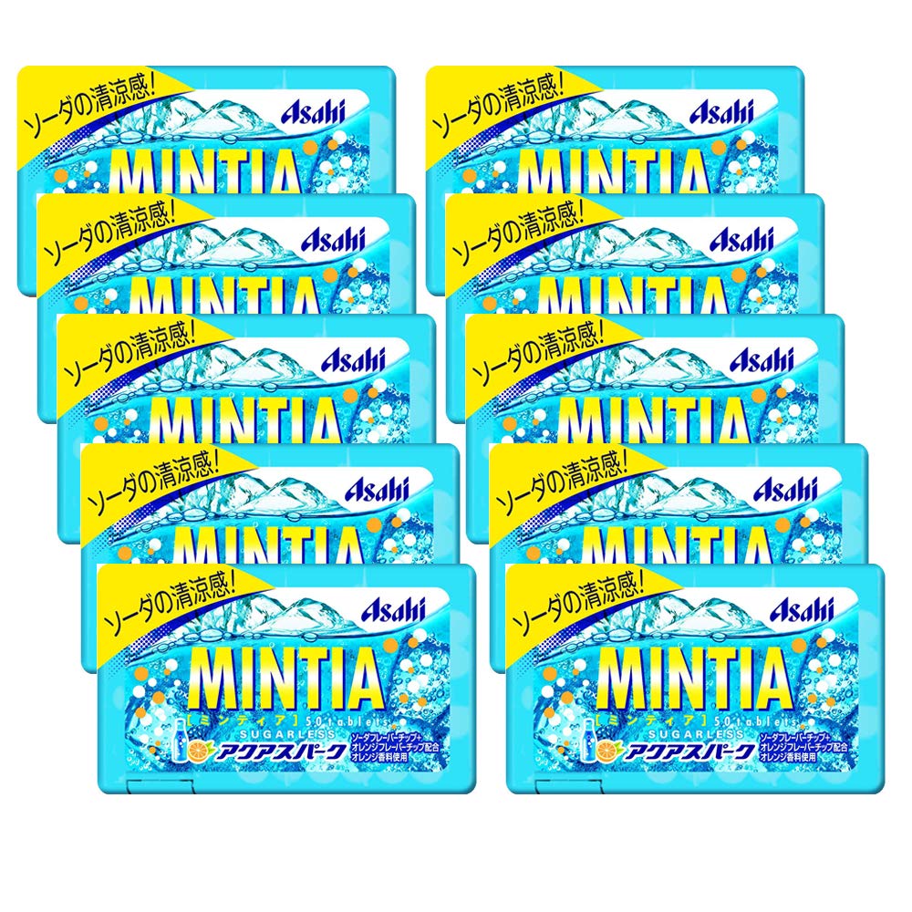 Mintia Aqua Spark Japanese Breath Mints 0.2oz (10 Tablets) - Refreshing Candy for Fresh Breath at Work, School & Travel