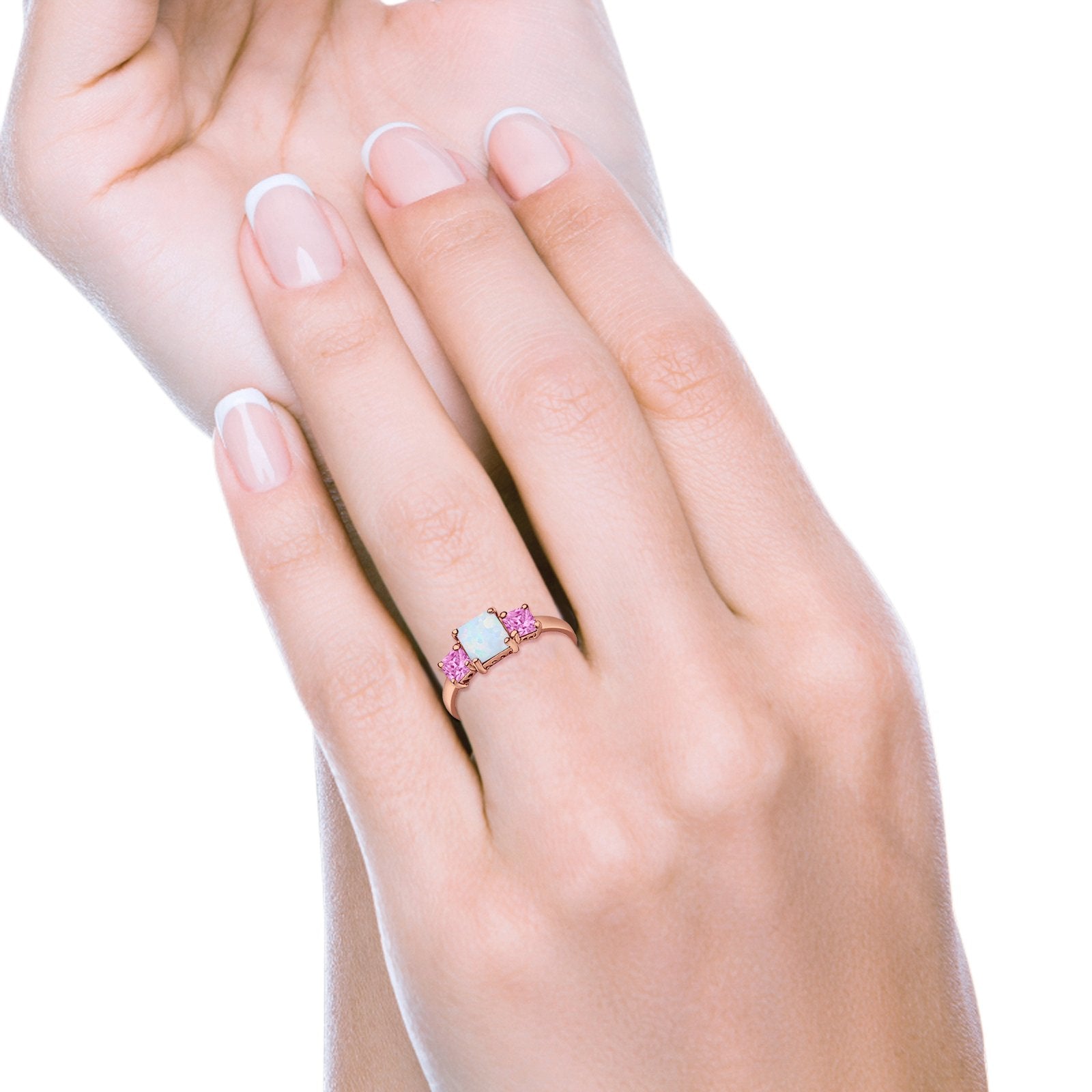 3 Stone Princess Cut Cubic Zirconia Ring 925 Sterling Silver for Women - Elegant Fashion Jewelry Gift for Anniversary, Wedding, Party & Special Occasions
