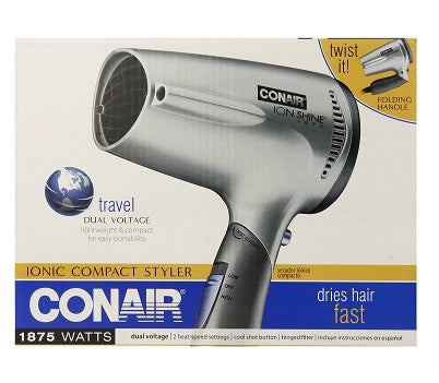 Conair 162R Dual Voltage Hair Dryer 110V/220V for Travel - Fast Drying, Lightweight & Compact for Home & Salon Use