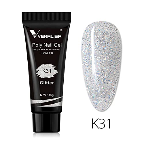 Venalisa Poly Builder Gel - 15g Acrylic Nail Extension Gel for Strong & Natural-Looking Nails (Color K31) | Perfect for DIY Manicures, Salon Professionals & Nail Art Designs