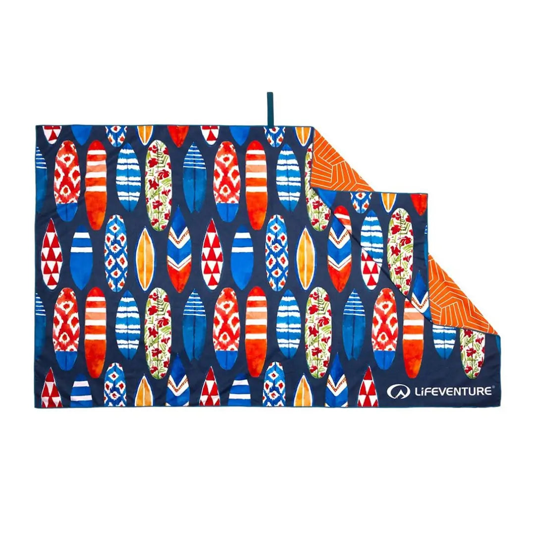 Lifeventure Soft Fiber Printed Travel Towels - Quick Dry, Lightweight & Compact for Camping, Hiking, Beach & Gym