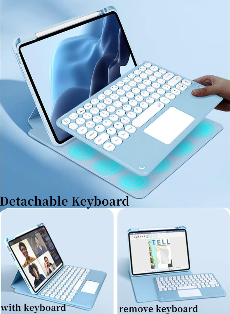 Rotating Pink Touchpad Keyboard Case for iPad Air 11