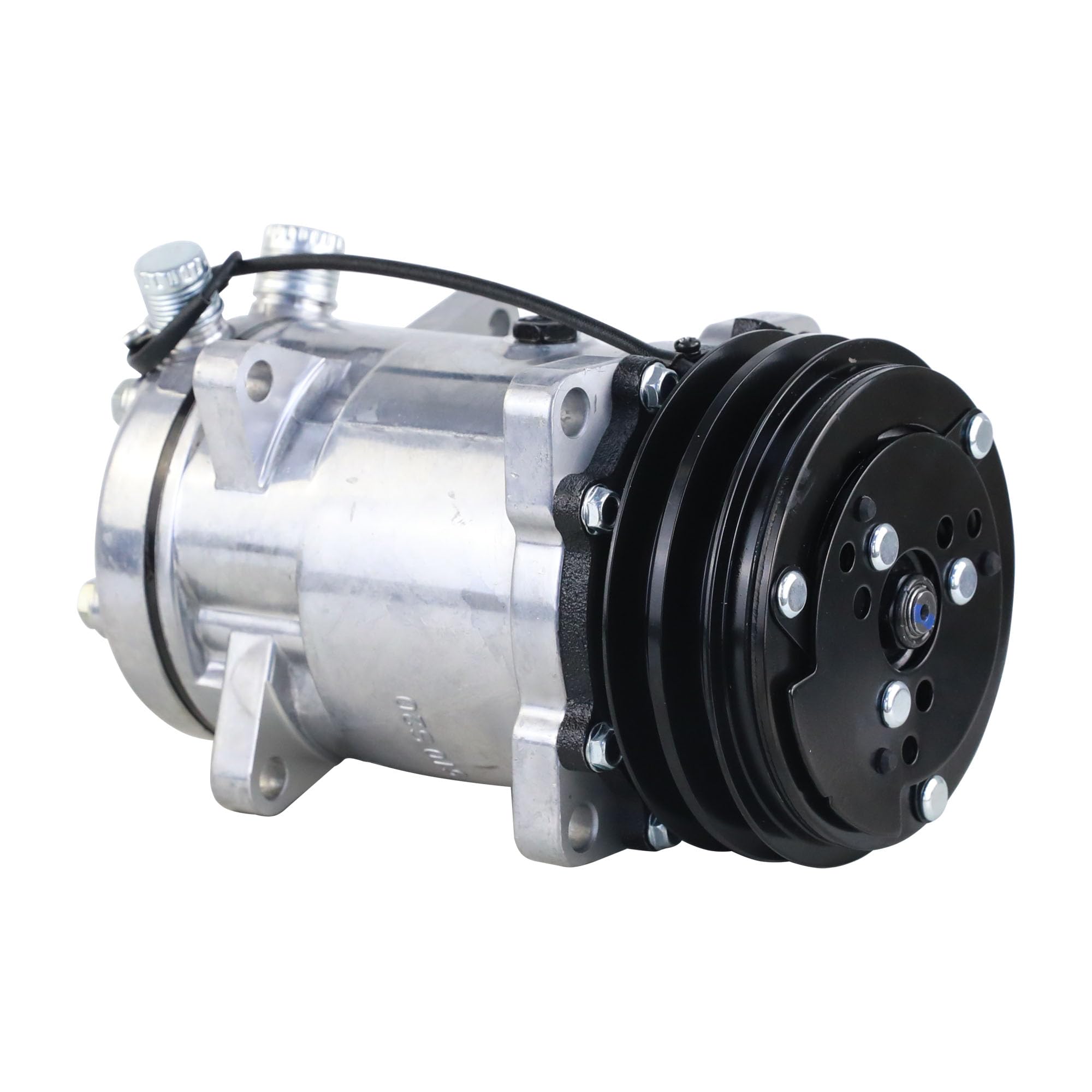 Universal A/C Compressor with Black 2PK Clutch SD510 5H16 R134A - Compatible with Multiple Vehicle Models - Perfect for Car AC Repair and Maintenance
