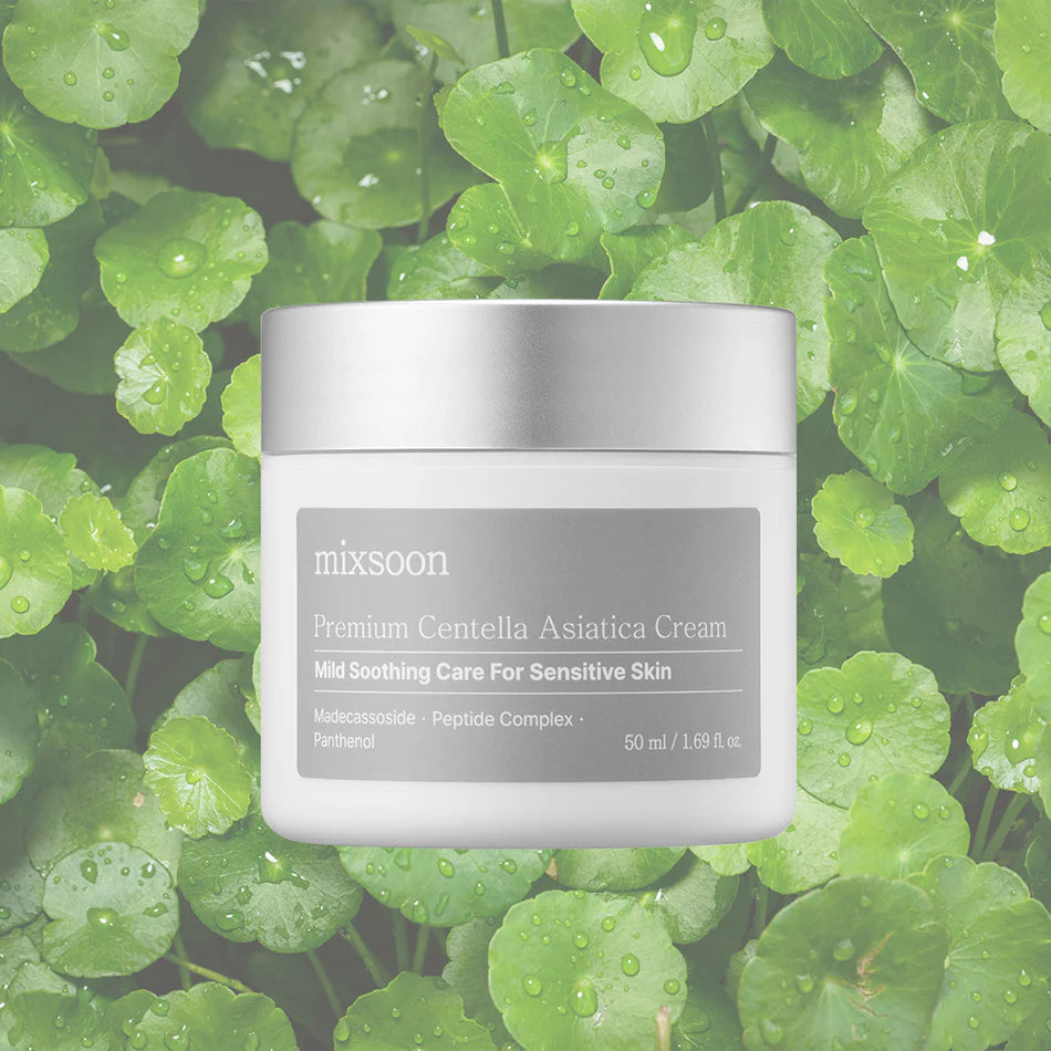 Premium Centella Asiatica Facial Cream by Mixsoon - Soothing & Hydrating Korean Skincare for Sensitive & Acne-Prone Skin - Perfect for Daily Moisturizing & Skin Repair Routine