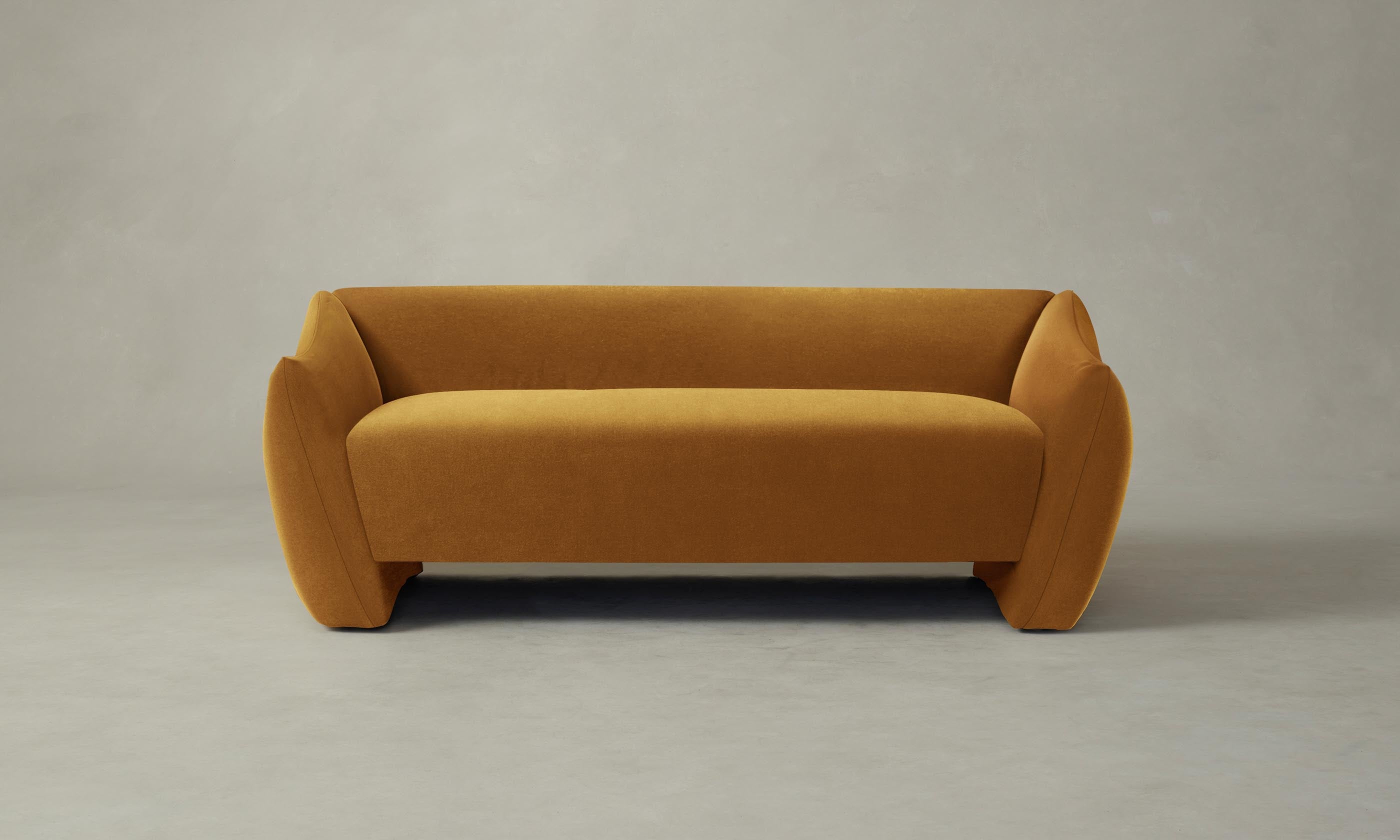 Luxury Mohair Amber Bond Settee - Mid-Century Modern Sofa for Living Room, Lounge & Office - Stylish & Comfortable Seating