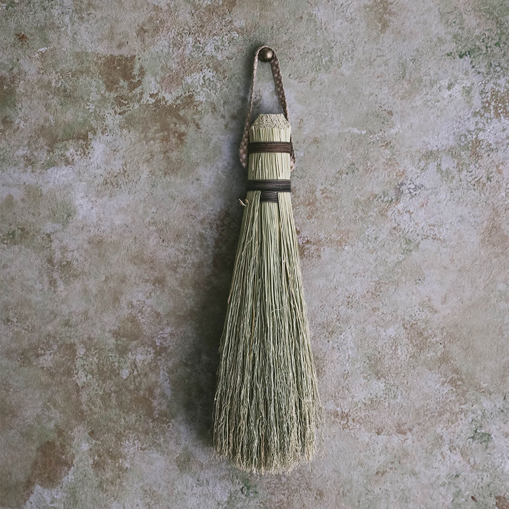 Premium Small Broomcorn Hand Broom for Dusting - Natural Fiber Cleaning Brush for Home, Kitchen, Fireplace & Car Detailing - Perfect for Sweeping Cobwebs, Pet Hair & Fine Debris