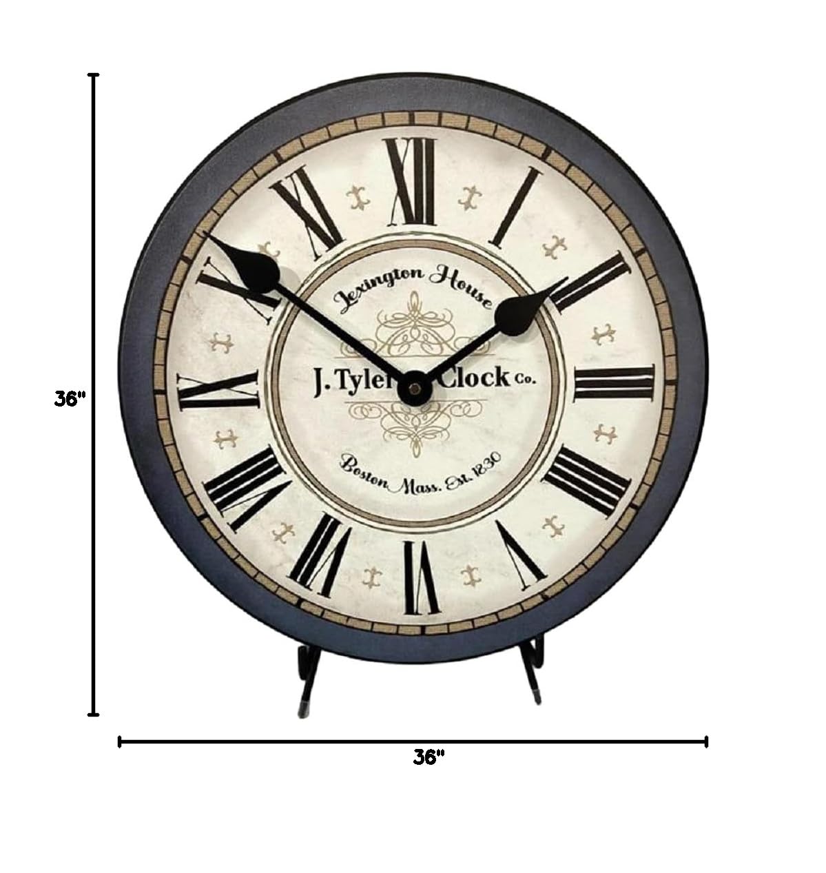 Vermont Blue Silent Wall Clock - Non-Ticking Quartz Mechanism, Durable Handcrafted Wooden Clock for Bedroom & Office Decor - Large 36 Inch Wall Clock Made in USA (Perfect for Living Room, Kitchen, or Workspace)