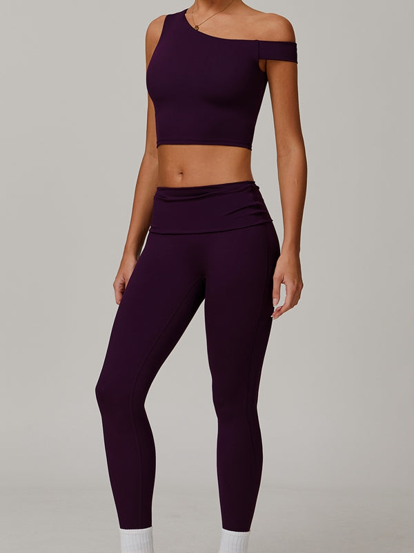 ZASUWA Women's Unique Cutout High Waist Tracksuit Set - Stylish Workout Outfit for Gym, Running & Casual Wear