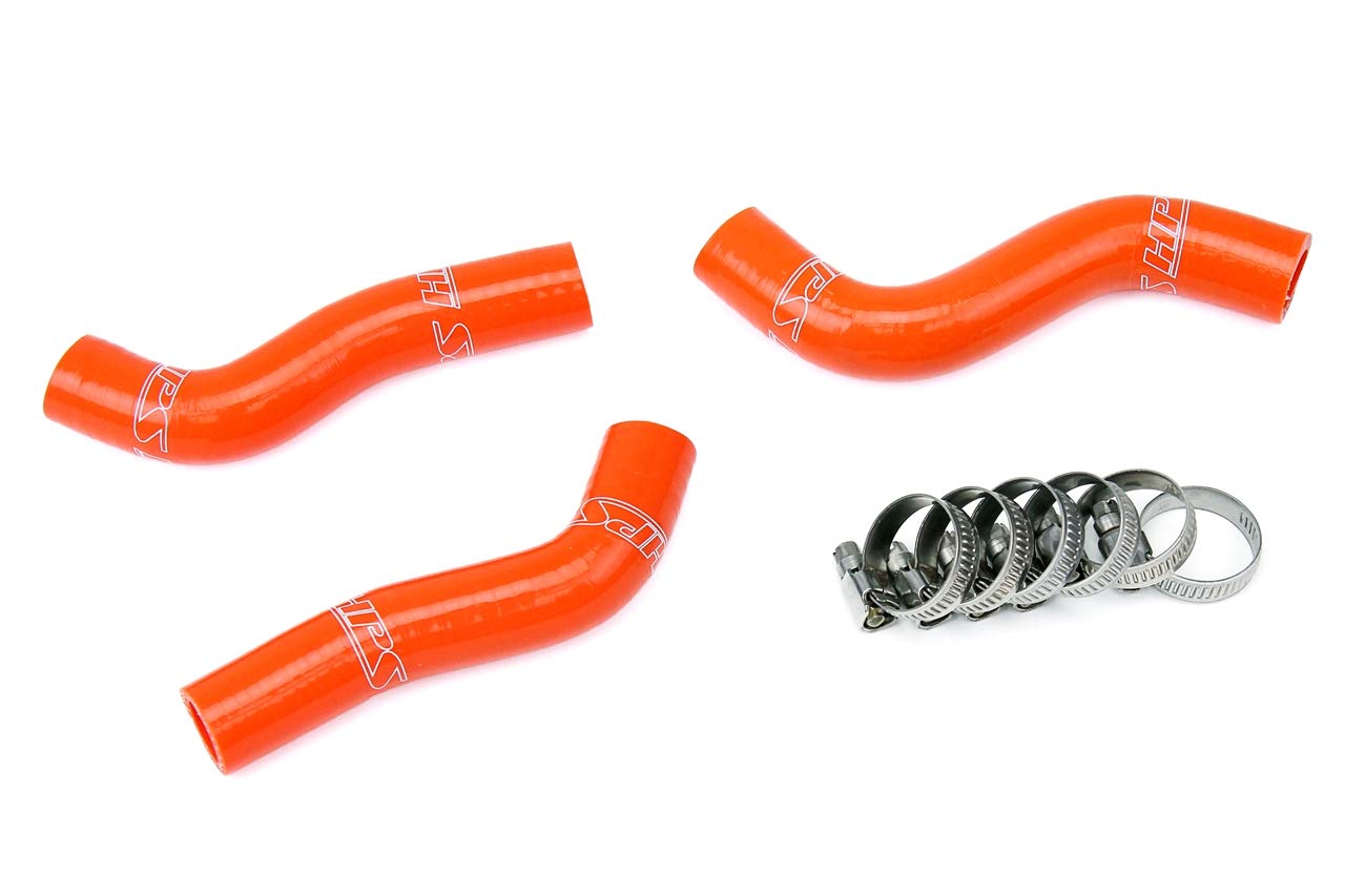 HPS 57-1248-ORG Orange High-Temperature Silicone Radiator Coolant Hose Kit - Compatible with Most Vehicles, Durable & Flexible for Automotive Cooling System Upgrades