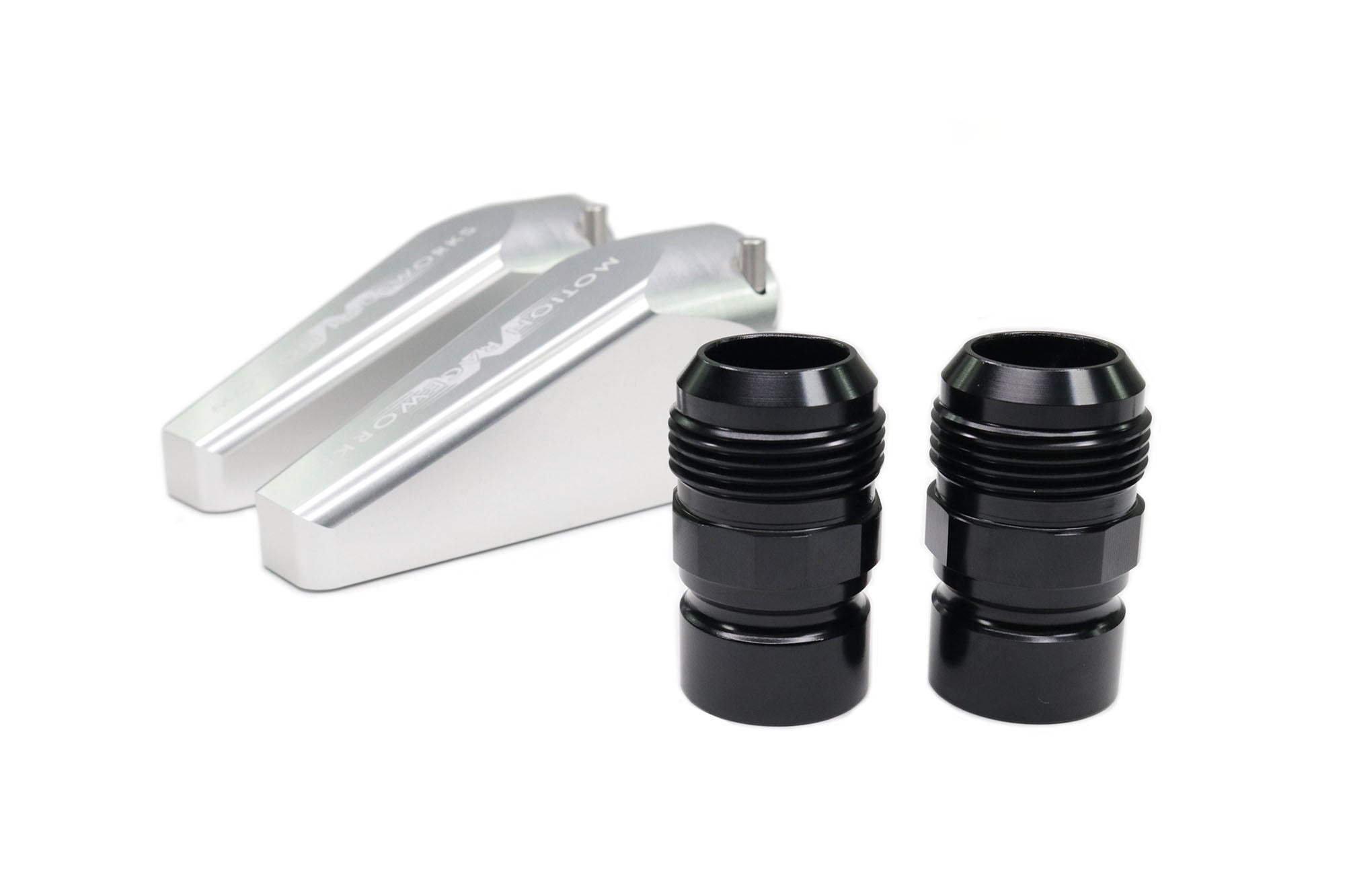 Quick Release Billet Burn Down Breather Fittings - Clear Anodized Aluminum (Pair) | High-Performance Engine Ventilation for Racing & Off-Road Vehicles