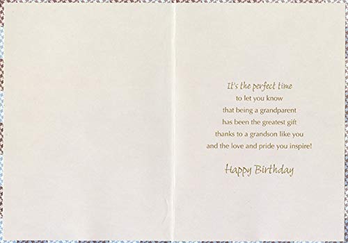 Stylish Stopwatch & Jumping Silhouette Grandson Birthday Card - Perfect for Special Occasions, Gifts, and Memorable Celebrations