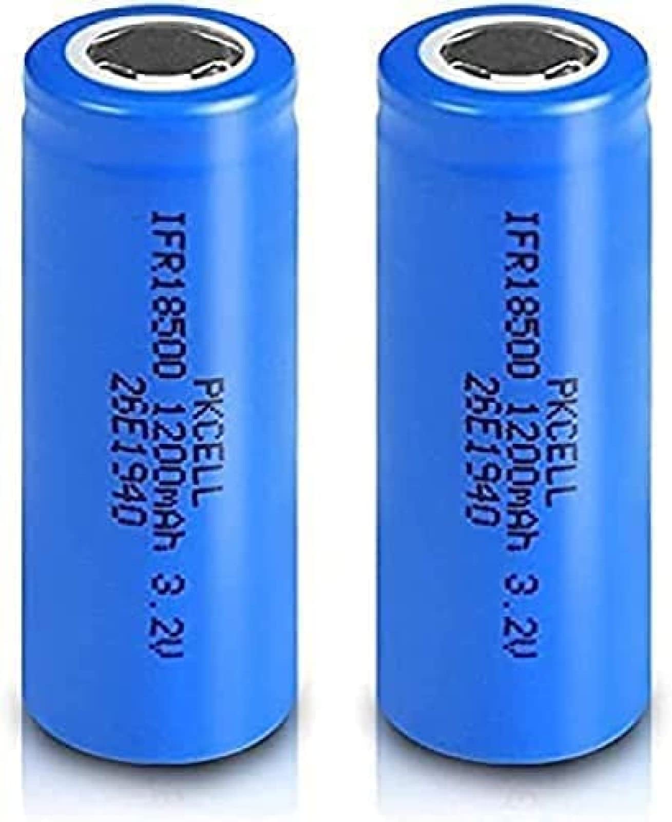 18500 1200mAh 3.2V LiFePO4 Rechargeable Batteries (2 Pack) - High Performance Lithium Iron Phosphate Batteries for Solar Power Systems, Electric Vehicles & Marine Applications