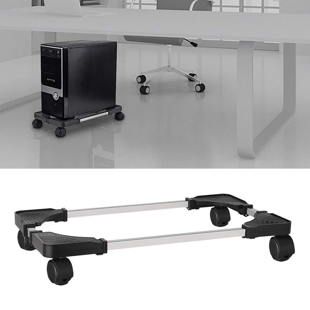 Limtula Adjustable Black ABS PC CPU Stand Holder - Tower Case Computer Stand Cart for Home & Office Desktop Setup
