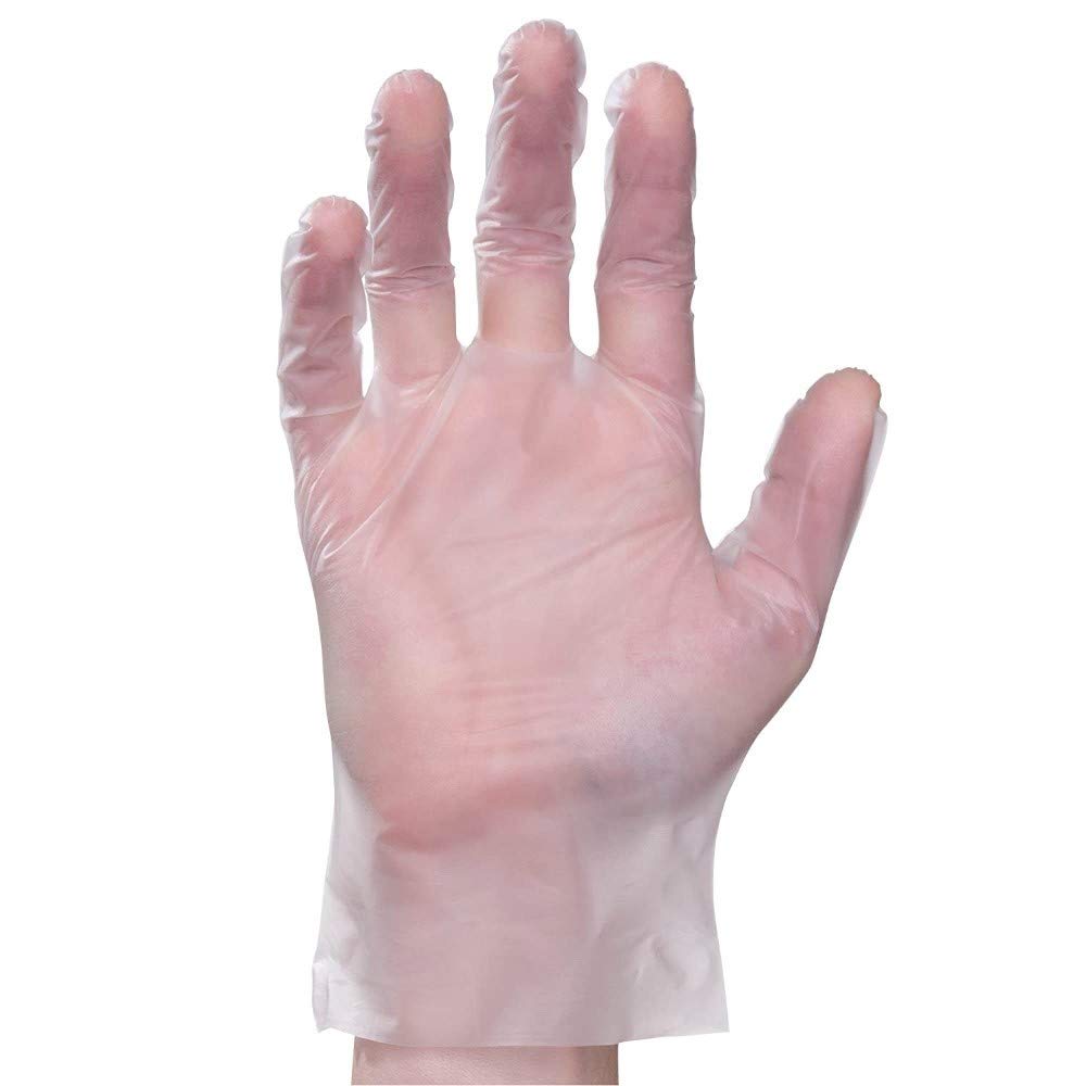 1000ct Disposable Polyethylene (PE) Gloves - 5 Boxes of 200 Gloves Each - Food Safe, Multipurpose Stretch Gloves for Cooking, Cleaning, Hair Dyeing & Pet Care