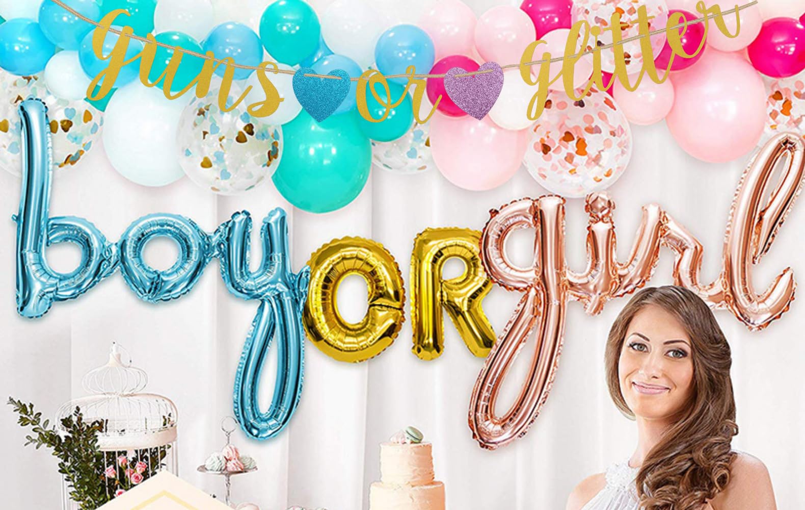 YzYbuaego Gender Reveal Banner - Pink or Blue Baby Shower Decoration for Boy or Girl Announcement | Perfect for Gender Reveal Parties, Baby Showers & Nursery Decor