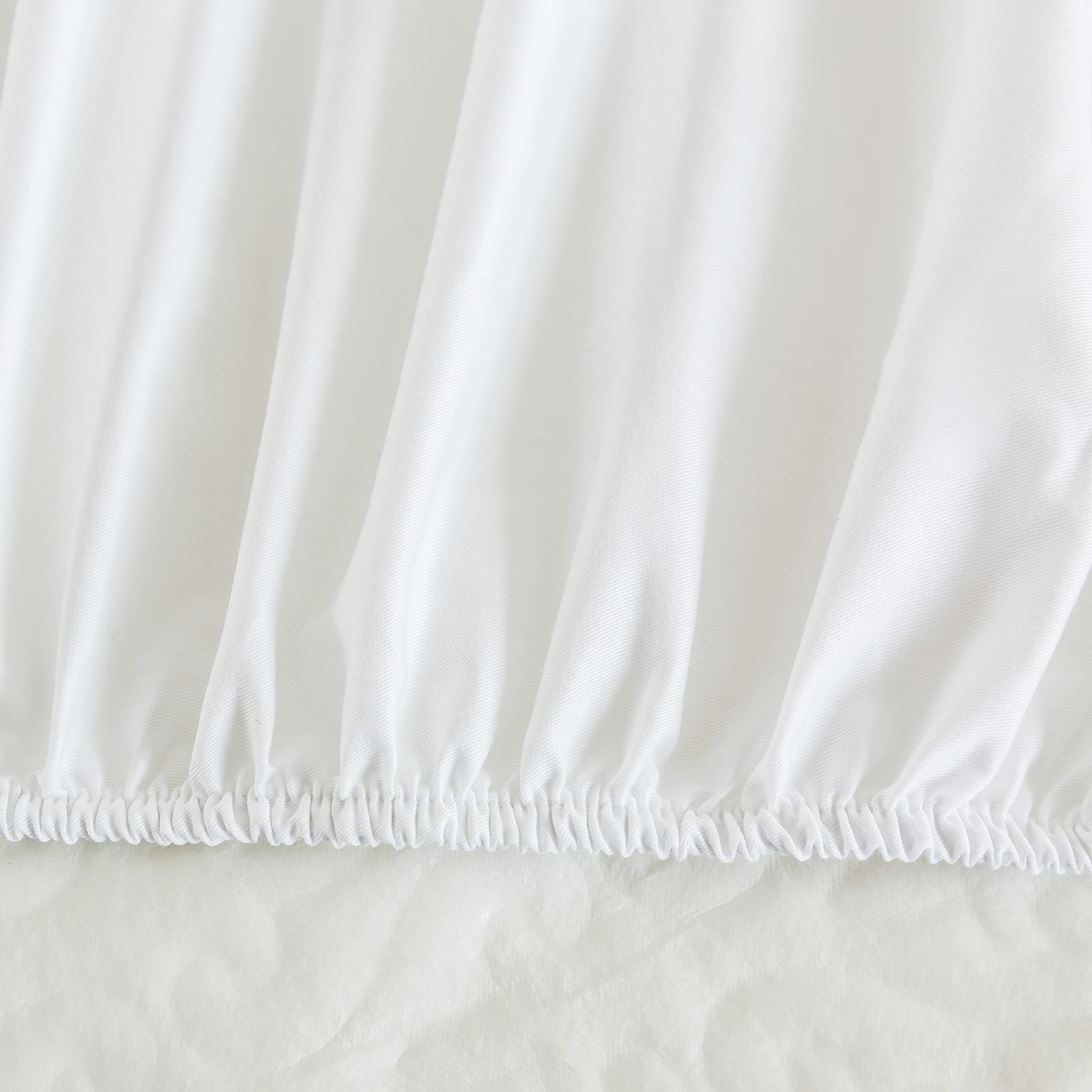 SUSYBAO 100% Cotton Waterproof Mattress Protector Queen Size - 15 Inch Deep Pocket, Breathable Fitted Sheet, White - Perfect for Bedrooms, Guest Rooms & Dormitories