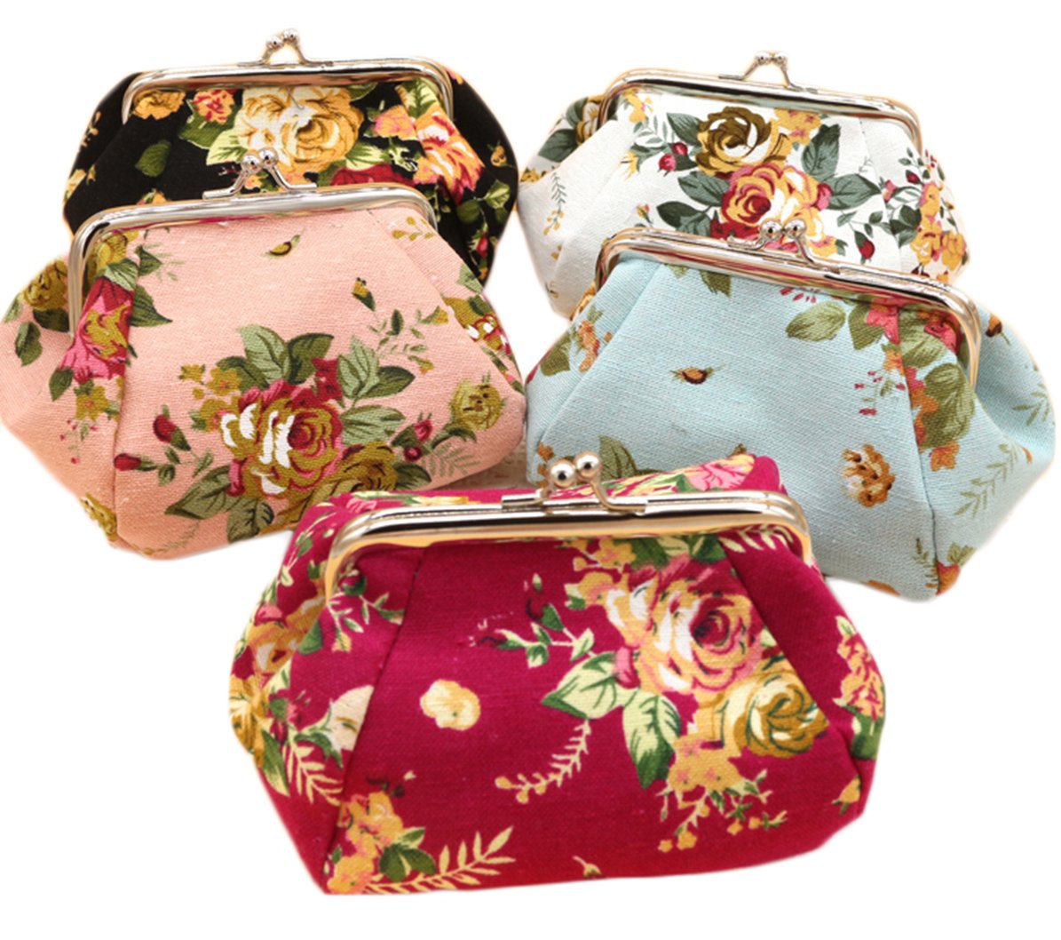 iSuperb Canvas Coin Purse Wallet - Large Capacity Clasp Closure Credit Card Holder & Key Organizer for Women | Travel Essentials, Daily Use, Gift Idea