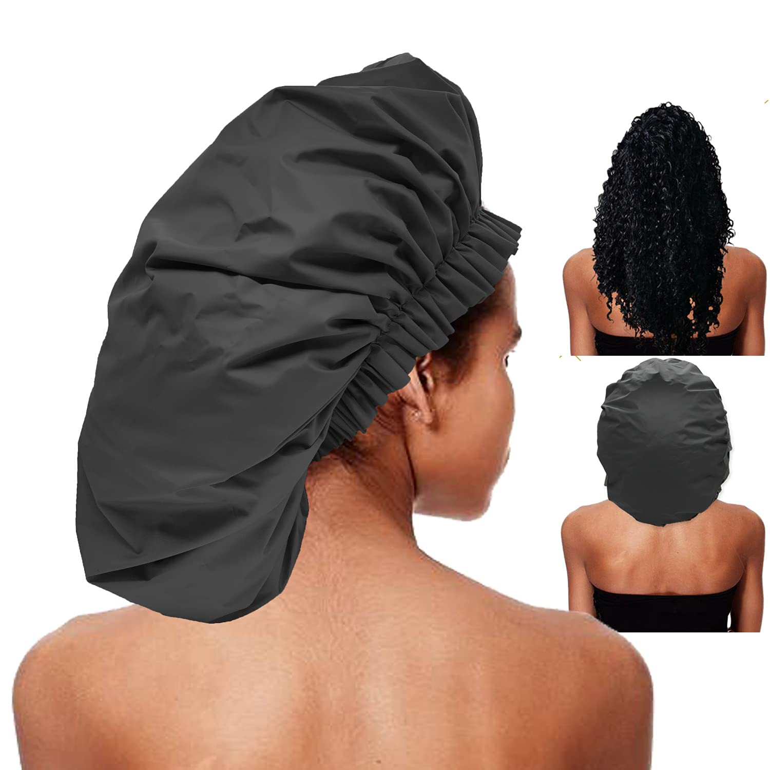 ELEBOX Premium Waterproof Super Jumbo Shower Cap for Women & Men - Extra Large Bath Hair Protector for Swimming, Spa, Salon & Home Use