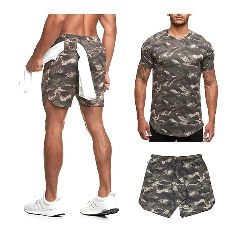 Men's Gym Workout Set - Breathable Fitness T-Shirt & Shorts for Running, Training & Gym - Activewear for Men | Perfect for Workouts, Jogging & Sports