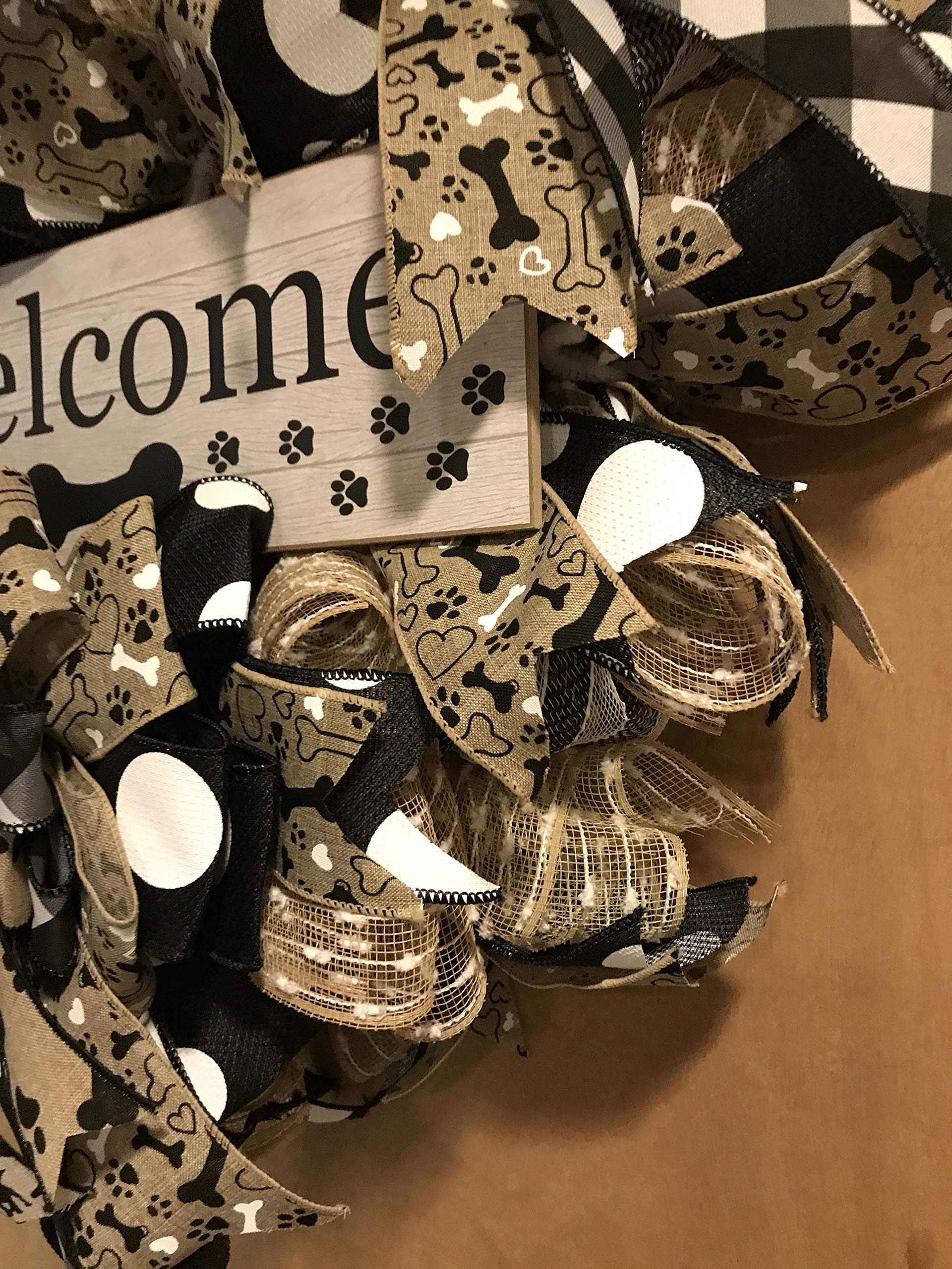 Dog Wreath for Front Door - Pet Lover Home Decor for Christmas, Holidays & Year-Round Canine-Themed Decorations