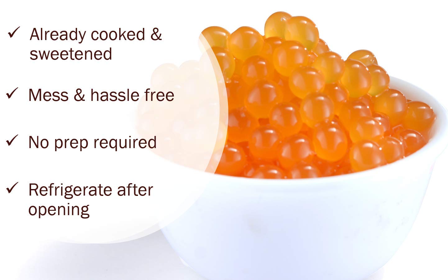 Passion Fruit Boba Pearls 1 Pound - Bursting Tapioca Balls for Bubble Tea, Dessert Toppings & Drinks - Premium Passionfruit Bubble Tea Pearls (1 LB Pack) - Perfect for DIY Bubble Tea, Smoothie Bowls & Dessert Decorations