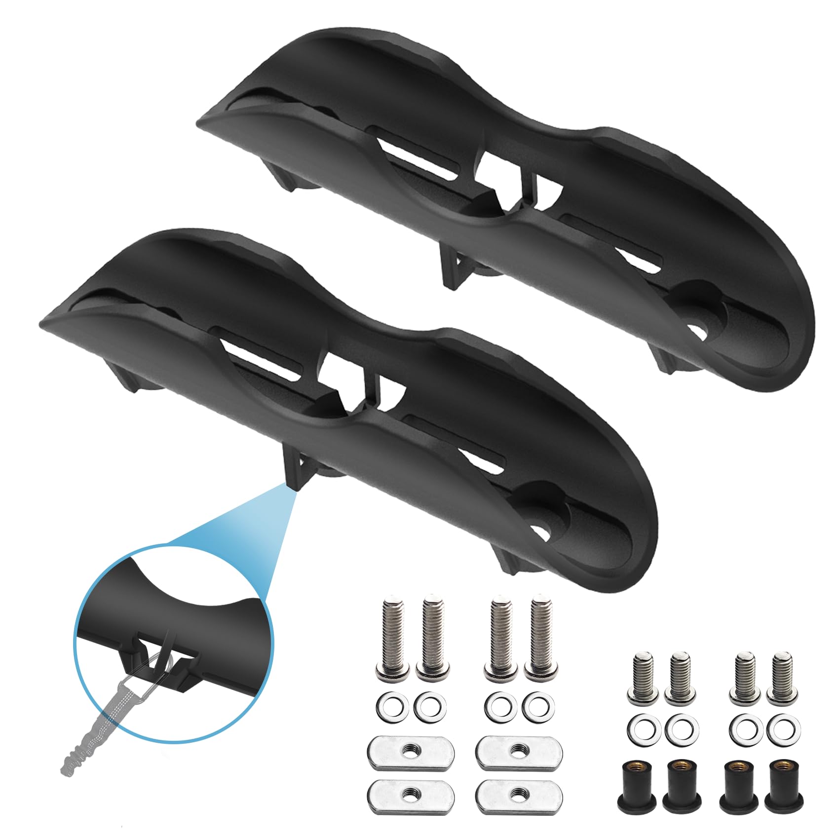 2-Piece Kayak Paddle Holder Set - Universal Track Mount Accessories for Standard Kayak Paddles & Oars - Durable Fishing Kayak Rail Mounts (Perfect for Kayak Fishing & Water Sports)