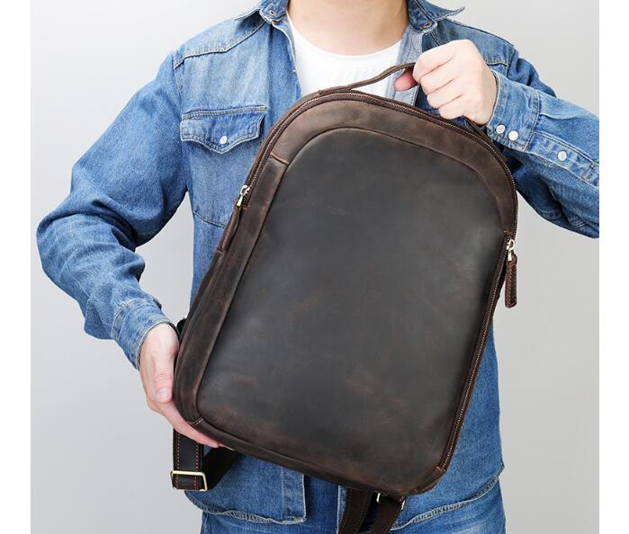 Stylish Large Black Leather Backpack for Women - Professional Work Bag with Laptop Compartment - Perfect for Office, Commuting & Travel