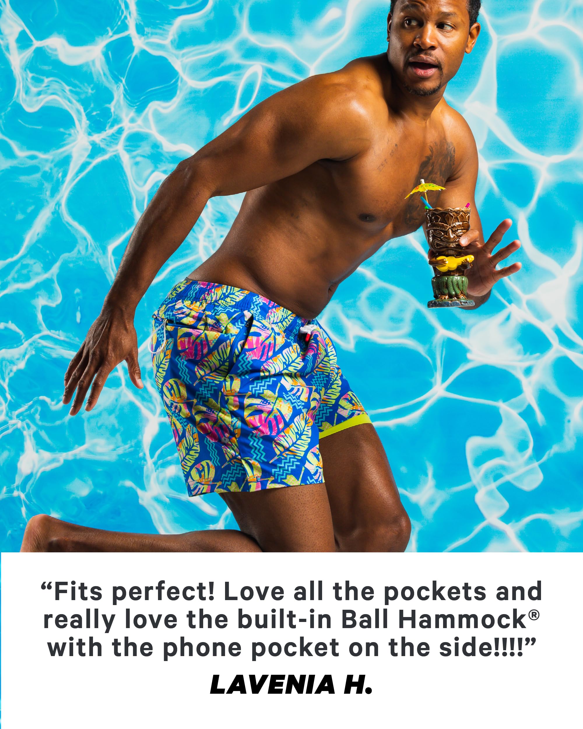 **Men's Quick-Dry Swim Trunks with Hammock Support Pouch & Compression Liner - Comfortable Beach, Pool & Water Sports Shorts**