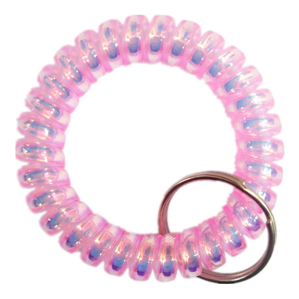 Durable Spiral Wristband Keychain - Pack of 5, Sweet Family Coil Bracelet for Keys, Wristband & Tag - Perfect for Key Organization, Gym, Hiking & Everyday Carry