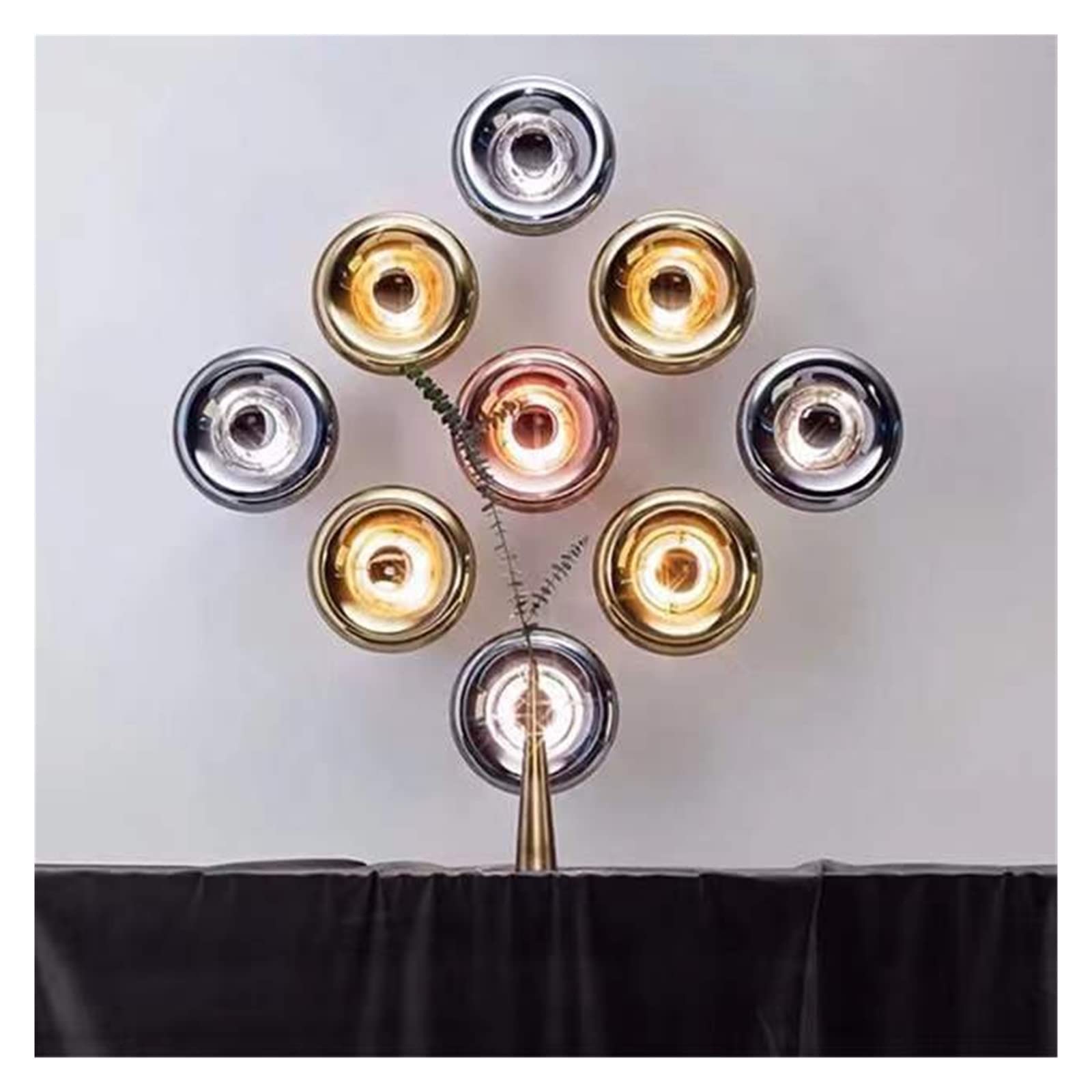 Nordic Modern Wall Sconce - Round Chrome & Rose Gold Glass Wall Lamp for Bedroom, Parlor, Living Room | Surface Mount Light Fixture for Home Decor & Ambient Lighting