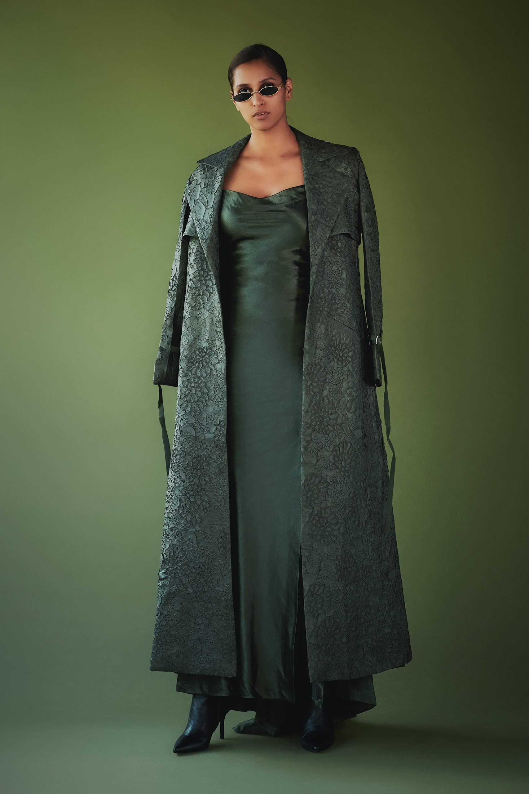 Olive Green Slip Dress for Women - Elegant Satin Midi Dress with Adjustable Straps | Perfect for Evening Parties, Date Nights & Special Occasions