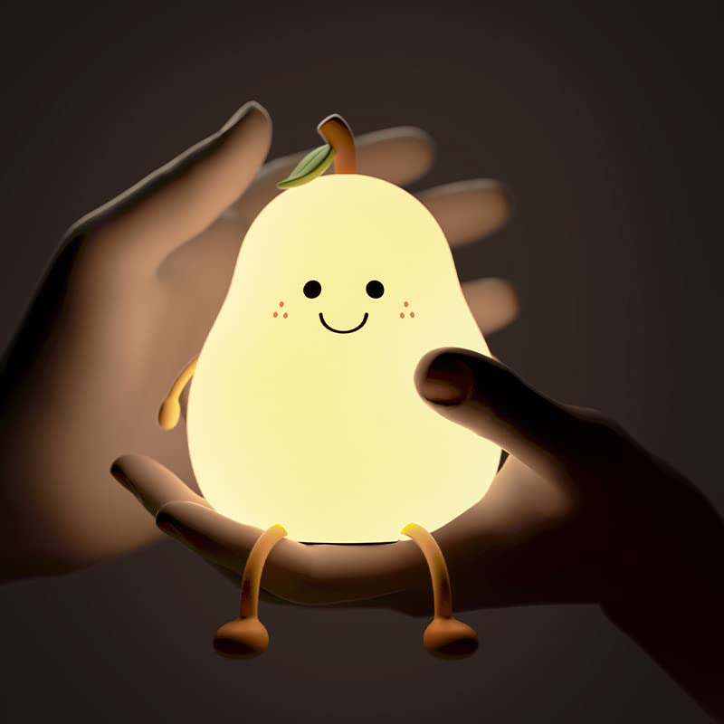 Rechargeable USB LED Night Light for Kids - Adjustable Timer, Touch Control, Fruit-Shaped Nursery Lamp for Babies & Toddlers - Perfect for Bedrooms, Nurseries, and Late-Night Feedings