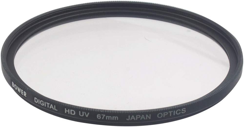 Bower 67mm UV Filter - Multi-Coated Lens Protection for DSLR & Mirrorless Cameras - Reduces Haze & Glare for Outdoor Photography