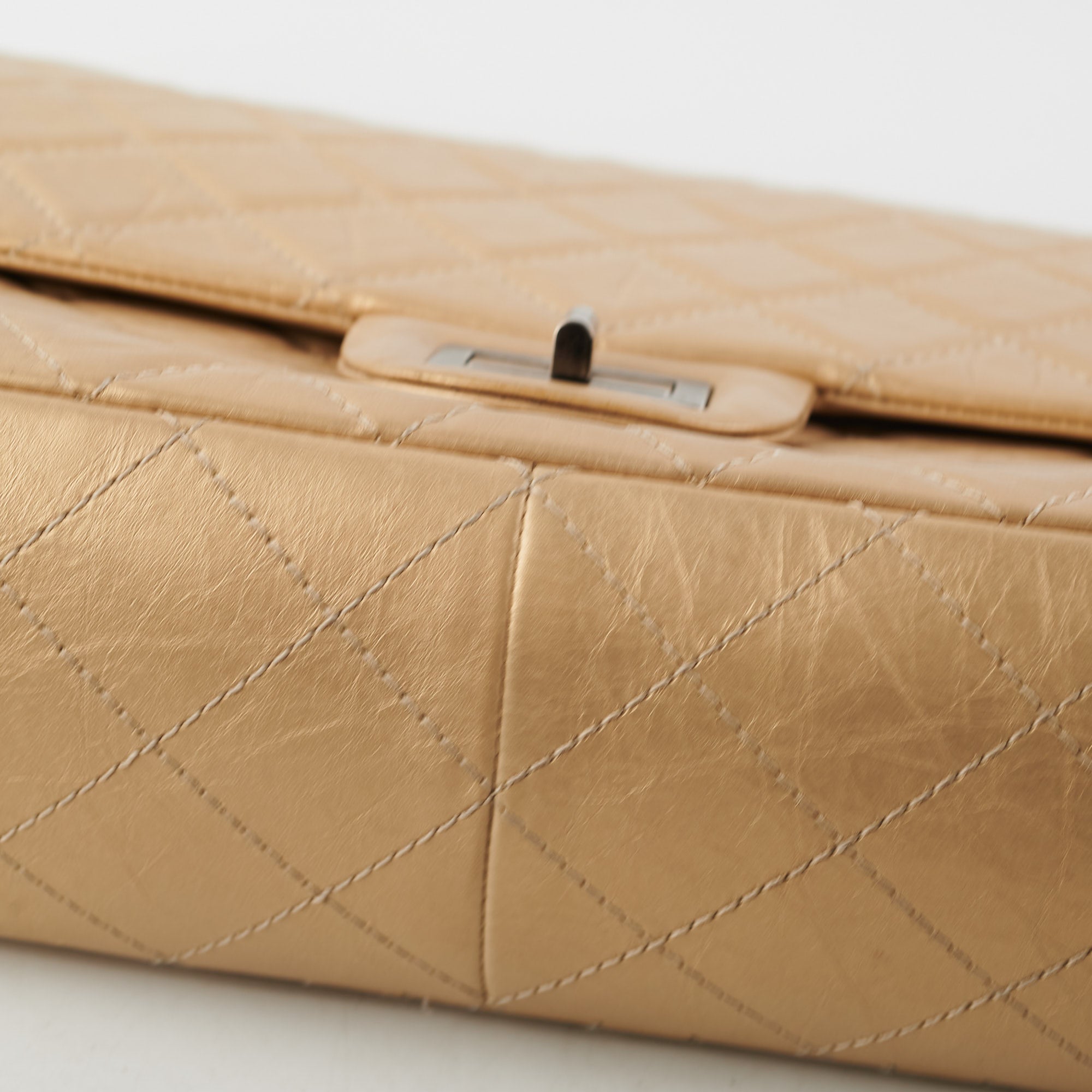 Chanel Maxi Reissue 2.55 Gold Leather Shoulder Bag - Luxury Designer Handbag for Women, Perfect for Evening Events & Special Occasions