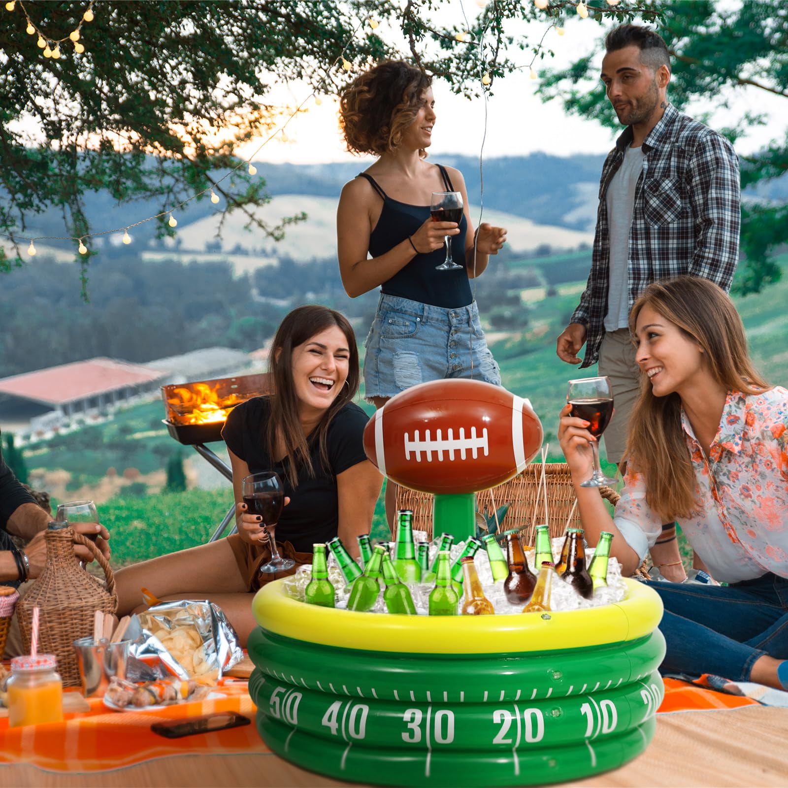 Bencailor Inflatable Cooler for Drinks - Portable Football, Rugby, Basketball, Baseball Party Supply - Perfect for Sports Field Events, Tailgating, and Outdoor Gatherings